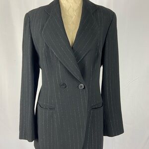 Giorgio Armani Size 10 Striped Sparkling Pinstripe Blazer